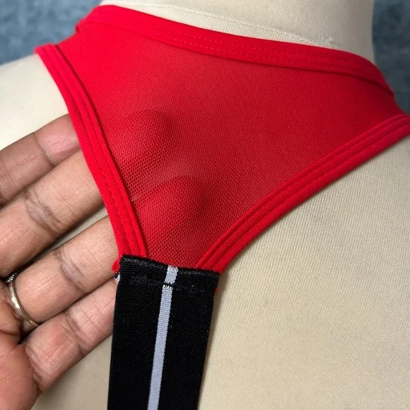 NWT: Sports Illustrated Red Strappy Racerback Sports Bra - Picture 3 of 7